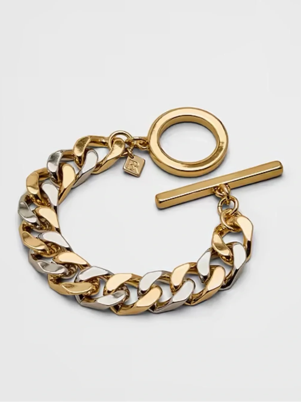 Two-Tone Cuban Link Chain Necklace - Gold & Silver